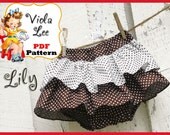 Lily... Girl"S Ruffled Skirt Pattern, Infant Sewing Pattern, Ruffled Bloomer Pattern. INSTANT DOWNLOAD. pdf Sewing Pattern,  Infants Pattern