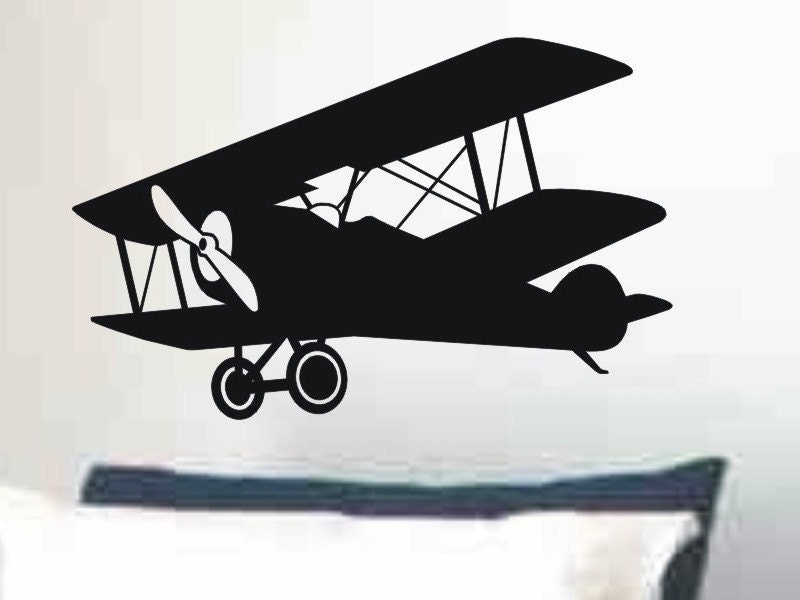 Airplane Wall Decal Biplane Air Plane Nursery Wall Decor