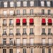 Paris Photo - Red Awnings, Paris decor, Architectural Fine Art Photograph, Urban Home Decor
