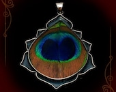 Large Silver Peacock Pendant