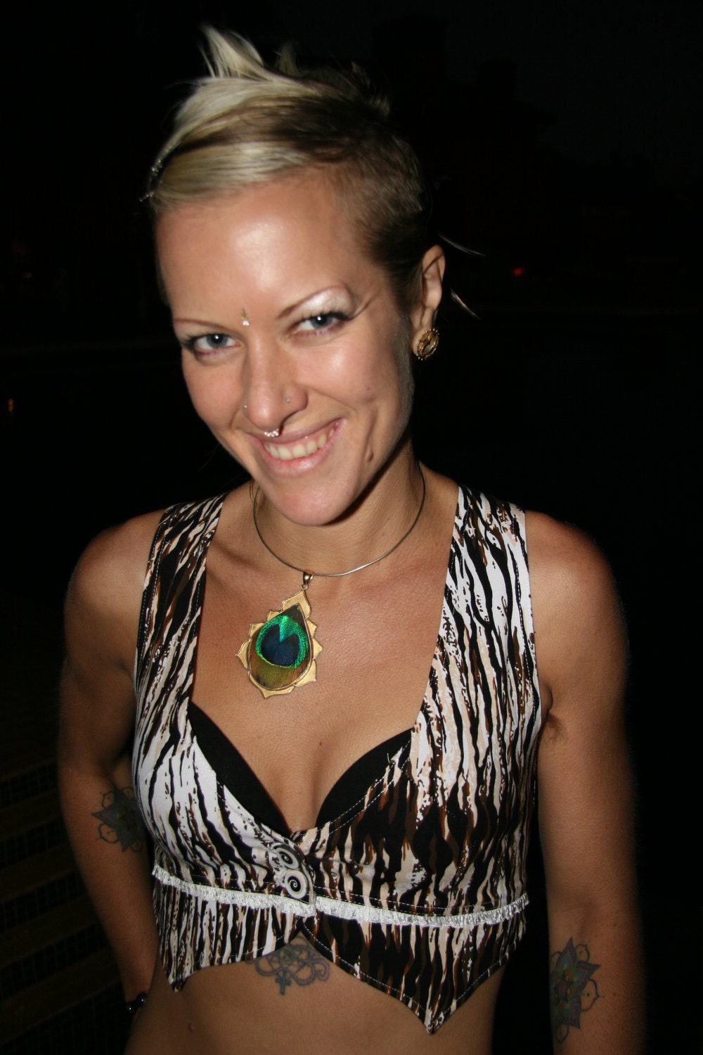 LARGE Tiger Lotus Vest with spiral shell buttons