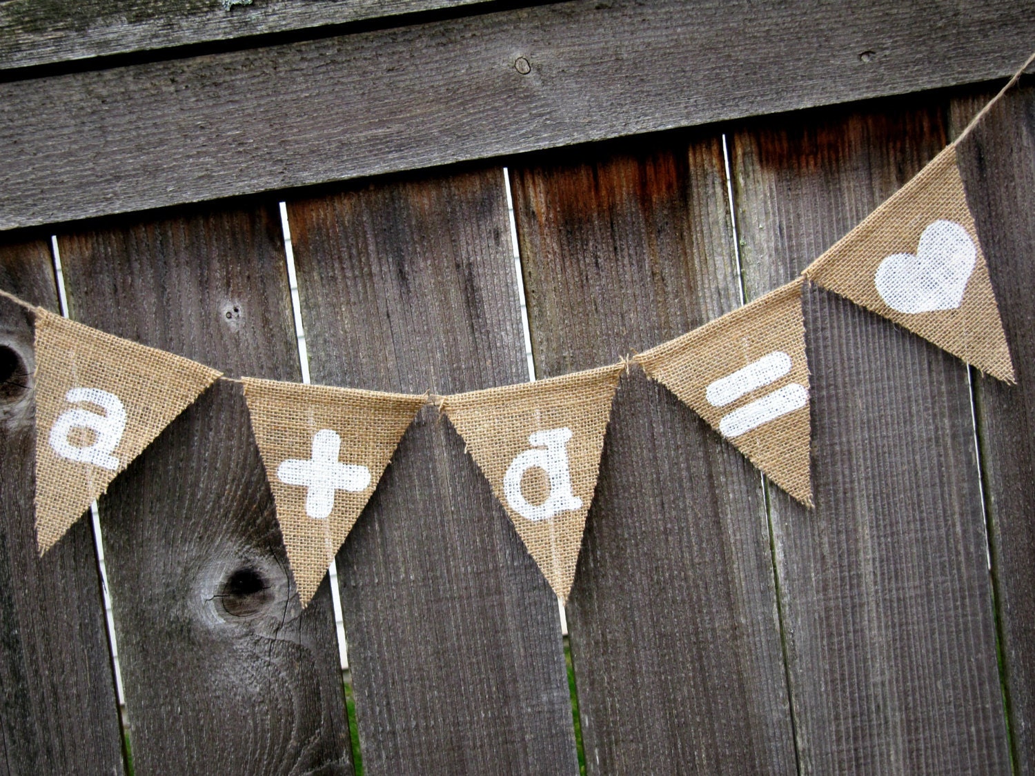 Personalized love bunting : Sweet Burlap Bunting