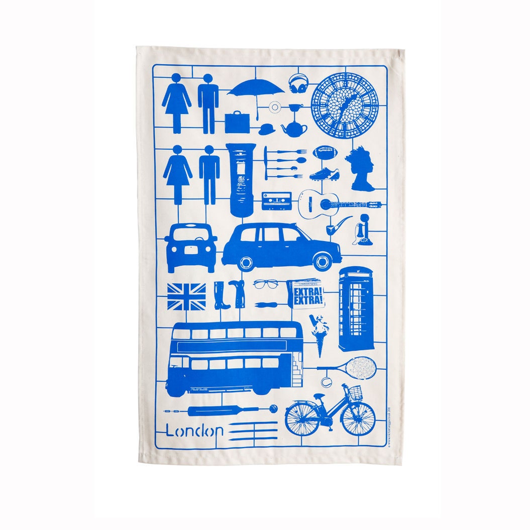 Airfix London Dish Cloth (Tea Towel) Blue - victoriaeggs