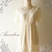 Amor Vintage Inspired- Romantic Day- Sweet Vintage Feminine Style Ivory White Cream Flower Filigree Lace Dress
