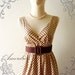 Amor Vintage Inspired- Vintage Retro- PoLkA DoT- Cocktail Cotton Dress in Brown Shade Party or Everyday Dress