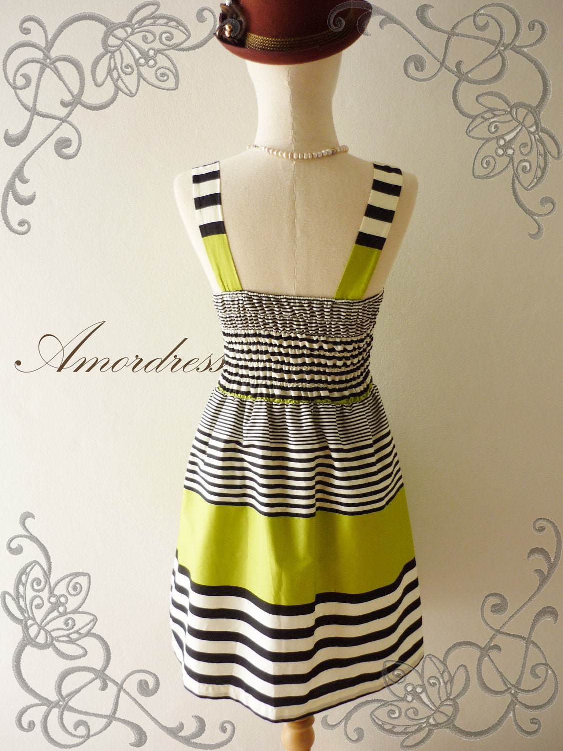 HOT SALE Amor Vintage Inspired- Chilling Princess- Green Apple Shade Cotton Dress for Any Occasion-Fit S-M-