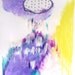 Expressionist Modern Painting on Paper, Purple Yellow Abstract Art "The Grand Scheme"