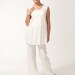 Cream linen maternity blouse