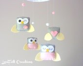 Baby Mobile - Custom Mobile - Baby Girl Mobile - Owl Mobile - You can pick your colors :)