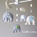 Baby mobile - Baby crib Mobile - Elephant Mobile - Nursery Mobile - Baby boy Mobile - You can PICK ur COLORS and FABRIC :)