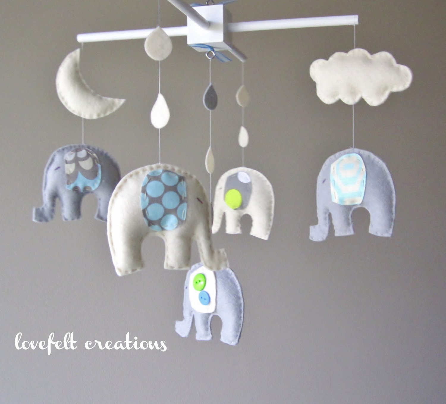Baby mobile - Baby crib Mobile - Elephant Mobile - Nursery Mobile - Baby boy Mobile - You can PICK ur COLORS and FABRIC :)