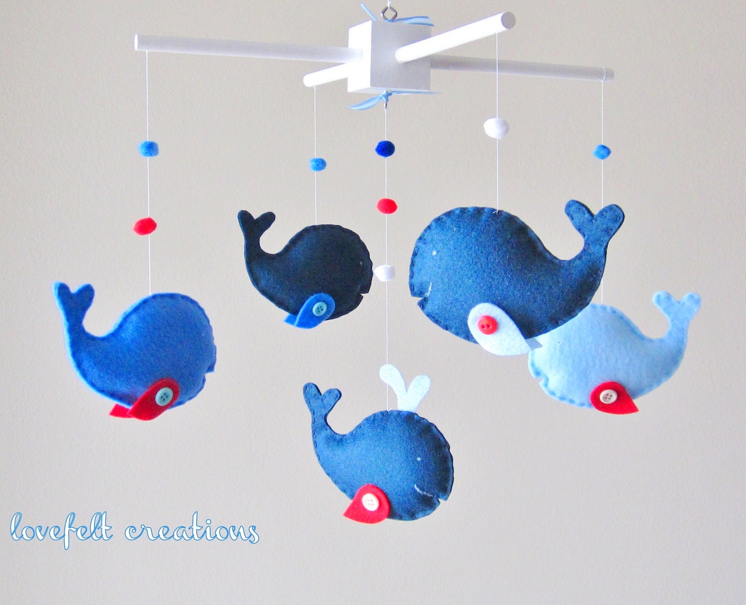 Baby Mobile - Custom Baby Mobile - Whale Mobile - Pottery Barn Jackon - You can pick your colors :)