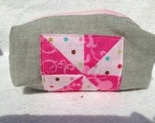 Pinwheel Linen pouch-Ready to Ship