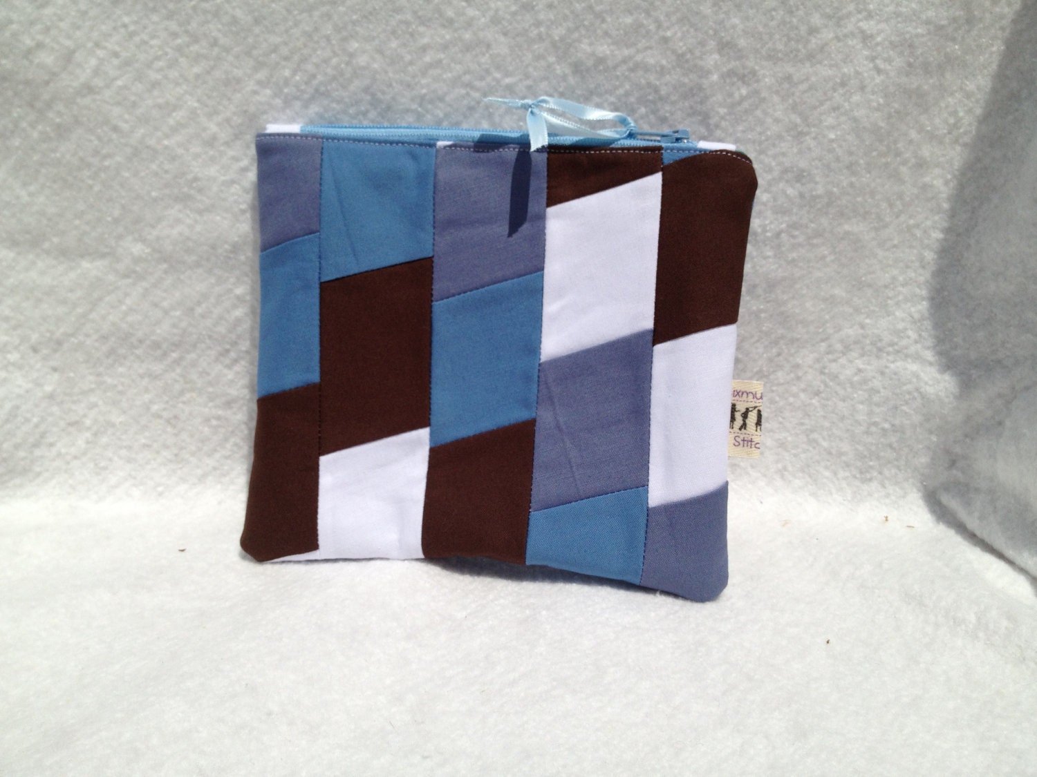 Patchwork Fully Lined Zippered Pouch-Ready to Ship
