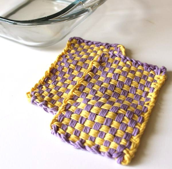 Pair of Woven Dish cloths - Cotton Hemp Kitchen Cloths