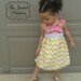 Girls boutique party dress- Yellow and white chevron dress- Made to order