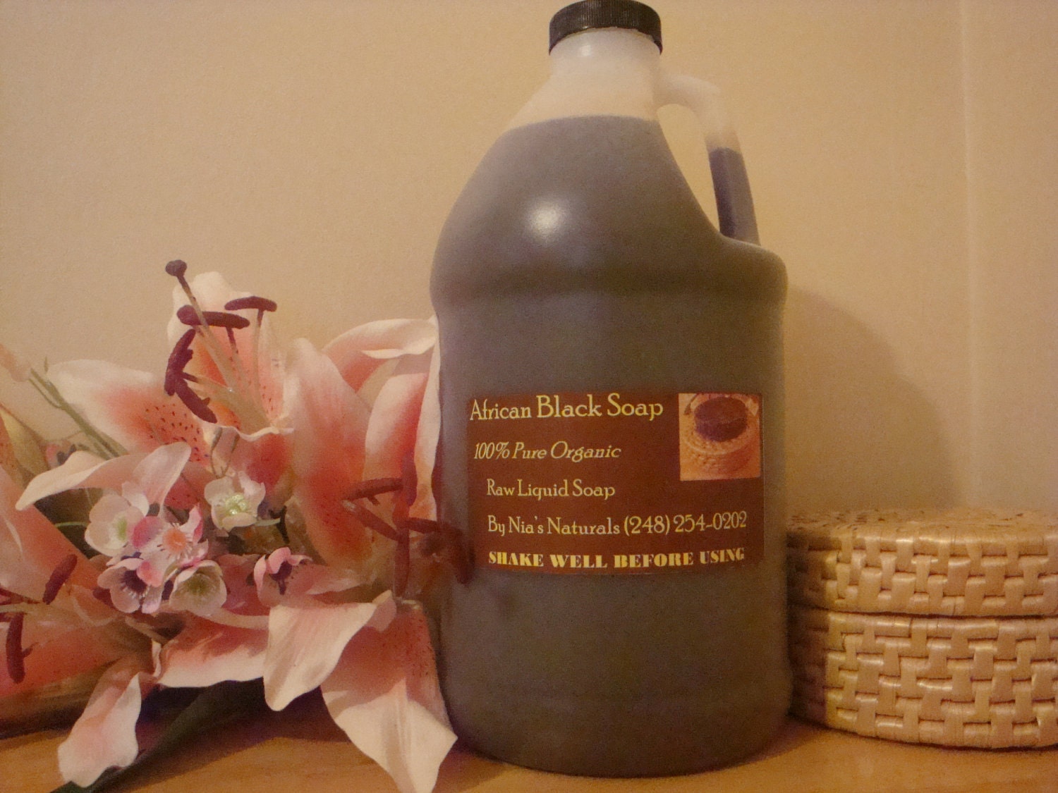 Wholesale 1/2 Gallon Jug Organic Raw African Black Liquid Soap