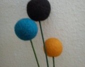 Pom pom flowers needle felted flowers under 15 eco friendly