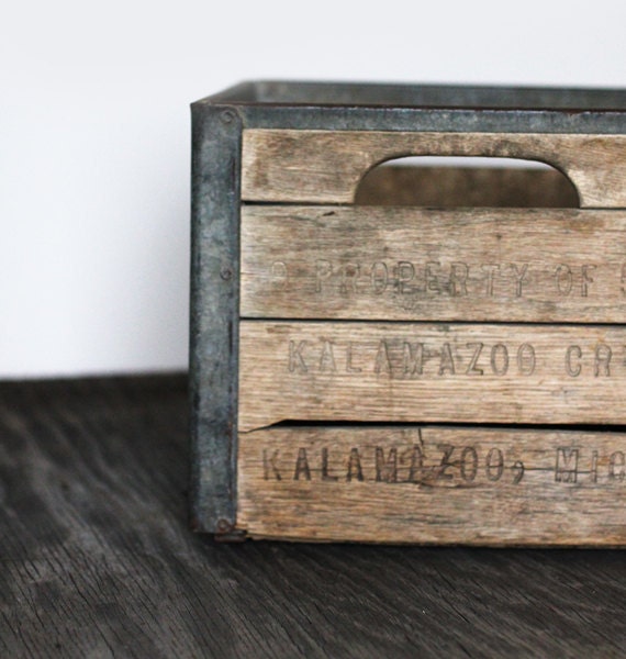 Vintage Wooden Crate w/ metal edges by market203 on Etsy