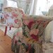 Vintage slipper chair with barkcloth FREE SHIPPING shabby chic victorian cottage chic