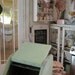 Vintage bread box tin lined chippy painted pale green shabby chic cottage prairie