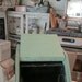 Vintage bread box tin lined chippy painted pale green shabby chic cottage prairie