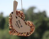 50 love bird favors / place cards - bird seed hearts, personalized, eco friendly, love birds
