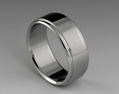 Titanium Ring - Flat Profile - Stepped Down Edges