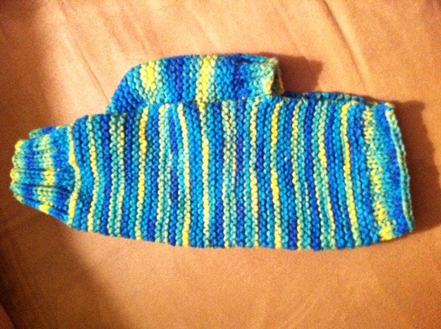 Blue Variegated Dog Sweater Hand Knitted
