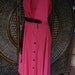 reserved until 3/1/12 Dark pink 1960s wiggle dress full pleated skirt 28in waist
