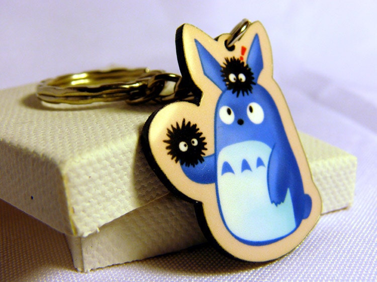 Blue Totoro and Soot Acrylic Charm