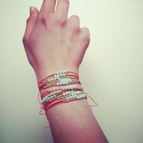 friendship bracelet - coral