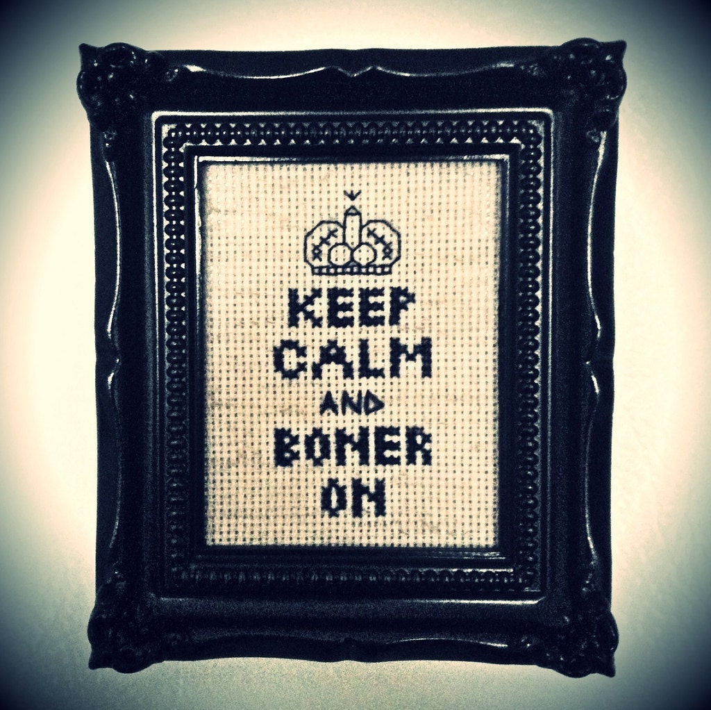 KEEP CALM  magnet-framed cross stitch