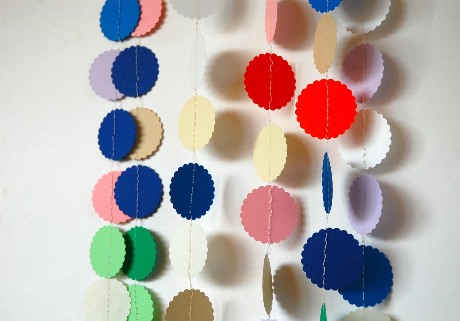 Multicolor Paper Garland, Modern Christmas Tree Garland, Holiday Decor, Dorm Decor, Apartment Decor 8 feet