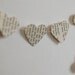 Vintage Book Heart Paper Garland, Holiday Decoration, Christmas tree garland, Wedding Decoration, baby shower decoration, Vintage book