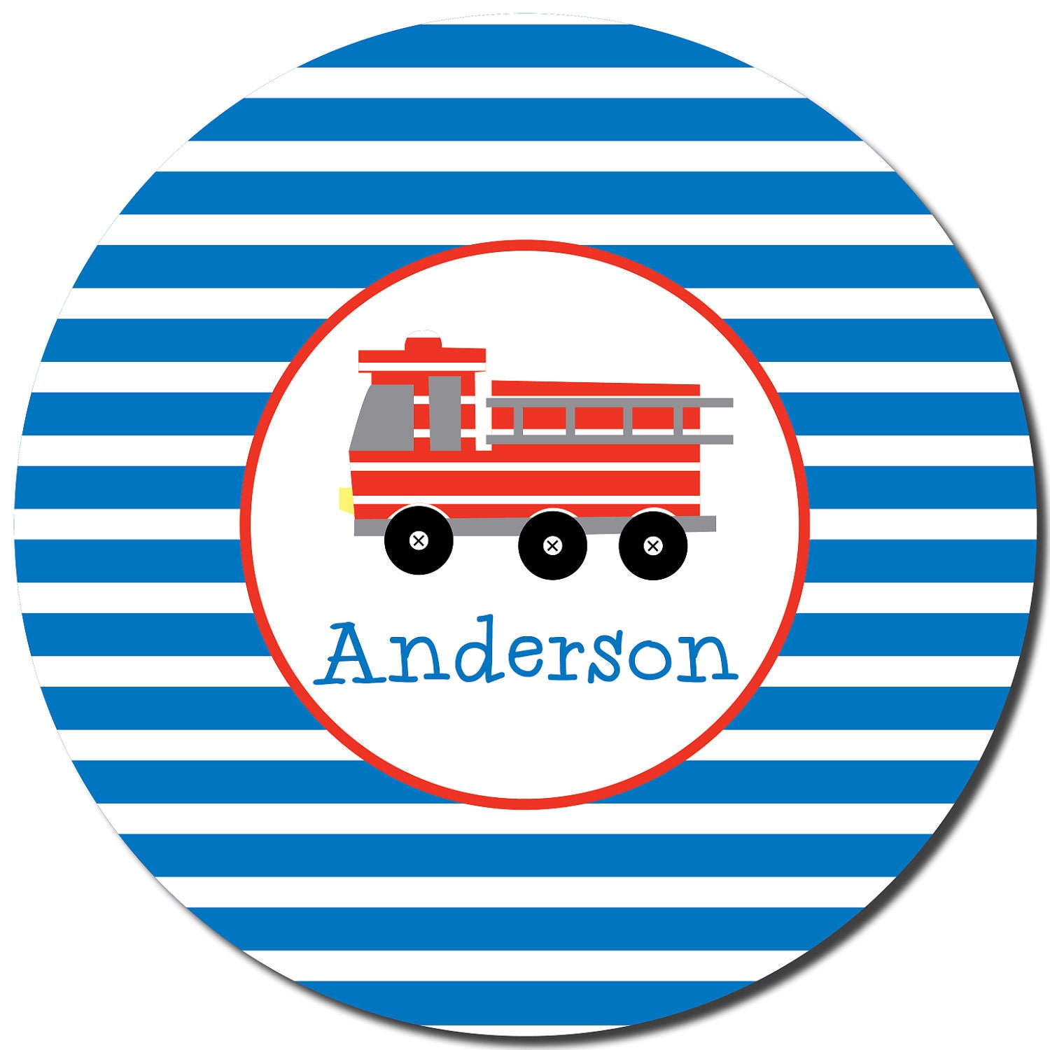 Firetruck Melamine Plate