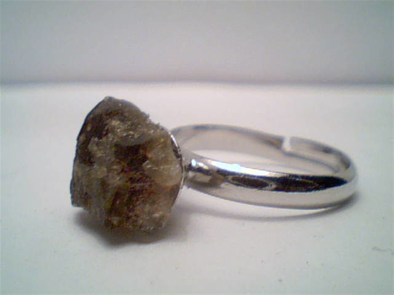 Genuine rough watermelon tourmaline gemstone ring ajustable size