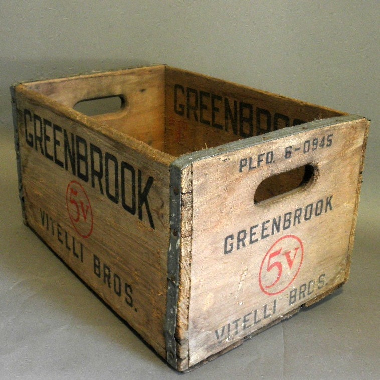 vintage Wood Bottle Crate - Vitelli Bros. Greenbrook NJ