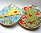 Custom state hoop art personalized state embroidery hoops wedding gift holiday gift - 5 inch - set of 2