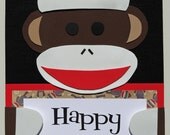 Sock Monkey Door Sign - Birthday Party, Room Sign, Party Decoration, Personalized Sign