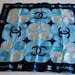 Vintage CHANEL Silk blend Scarf in Navy and Powder Blue