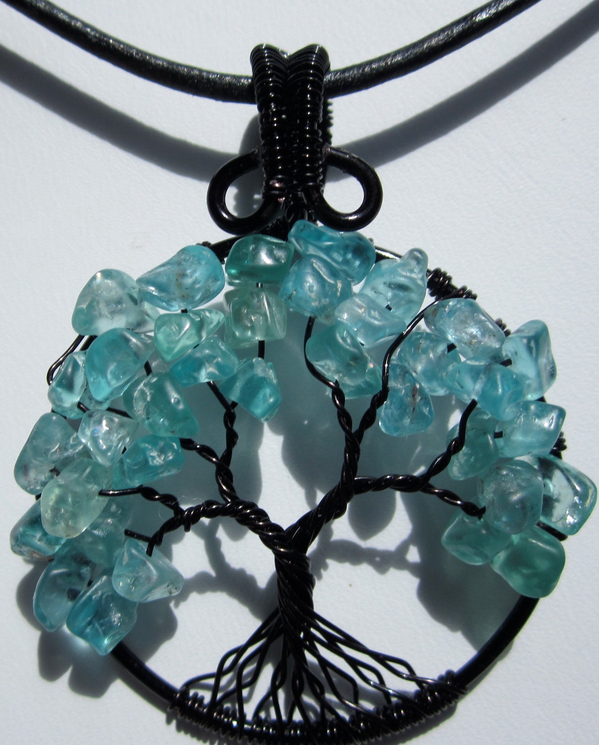Blue Apatite Tree of Life Pendant