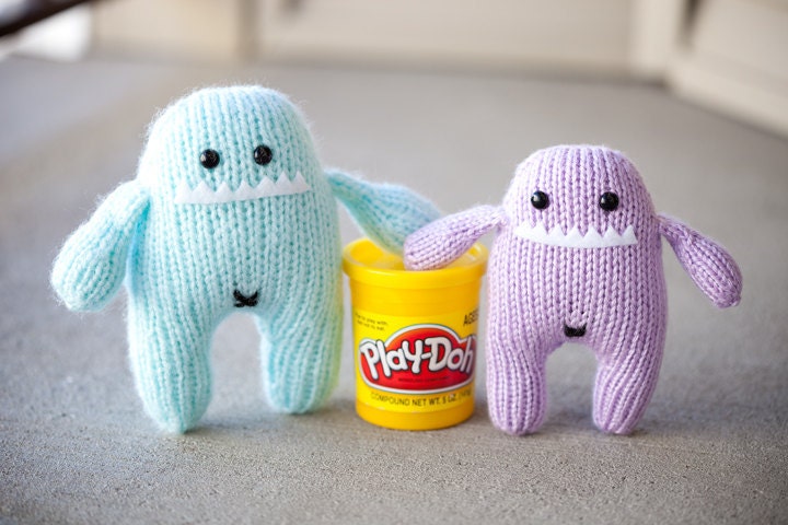 Hand knit Stuffed Monster: 'Lil Coco the Amigurumi Monster
