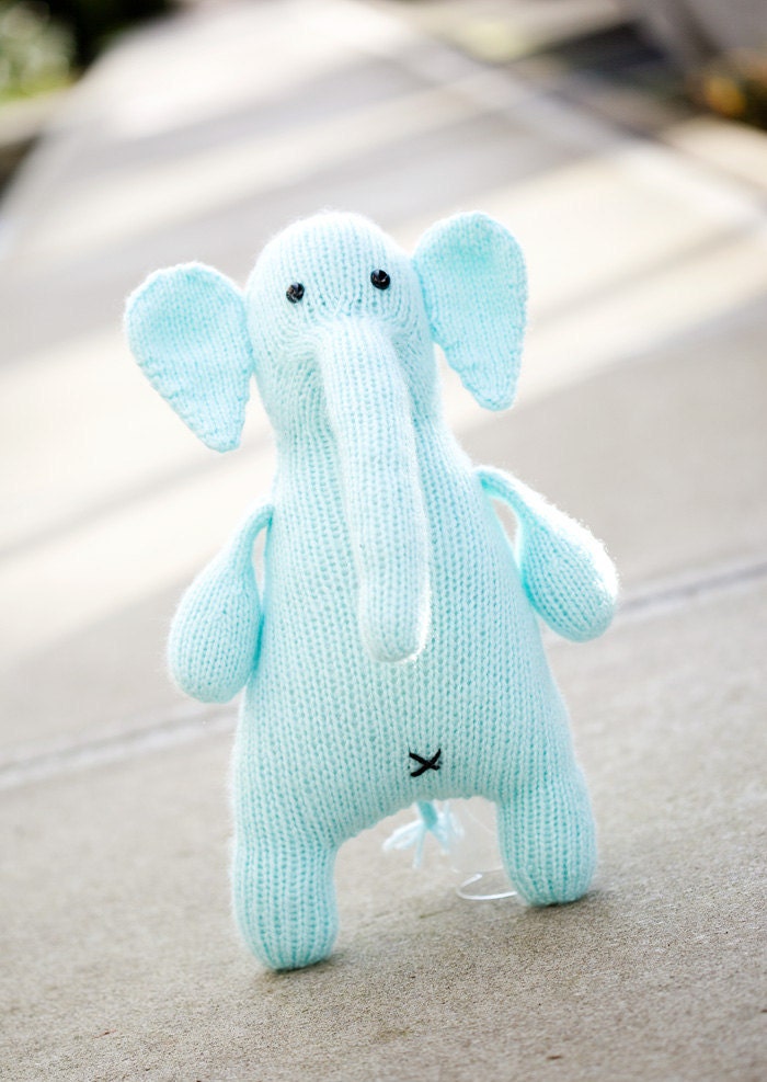 Elephant Stuffed Animal: Esther the Hand Knit Amigurumi Elephant