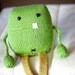 Hand knit Stuffed Monster: Toothy Joe the Amigurumi Monster