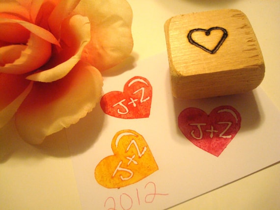 Hand Carved Initials Stamp for Wedding Save the Dates Wedding Invitations Envelopes Programs Guest Book Housewarming Engagement Bride - jkpegleg