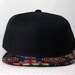 Blank Aztec Strapback -- Black Aztec Print Fabric