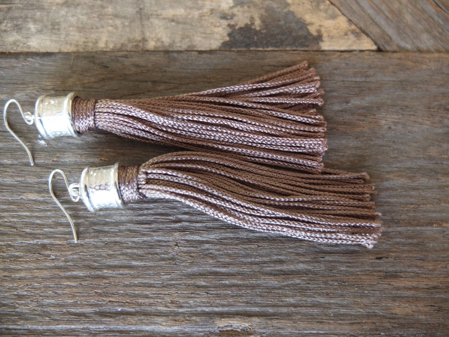 Taupe Tassel Earrings
