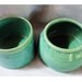 Pottery spaniel dog bowl set