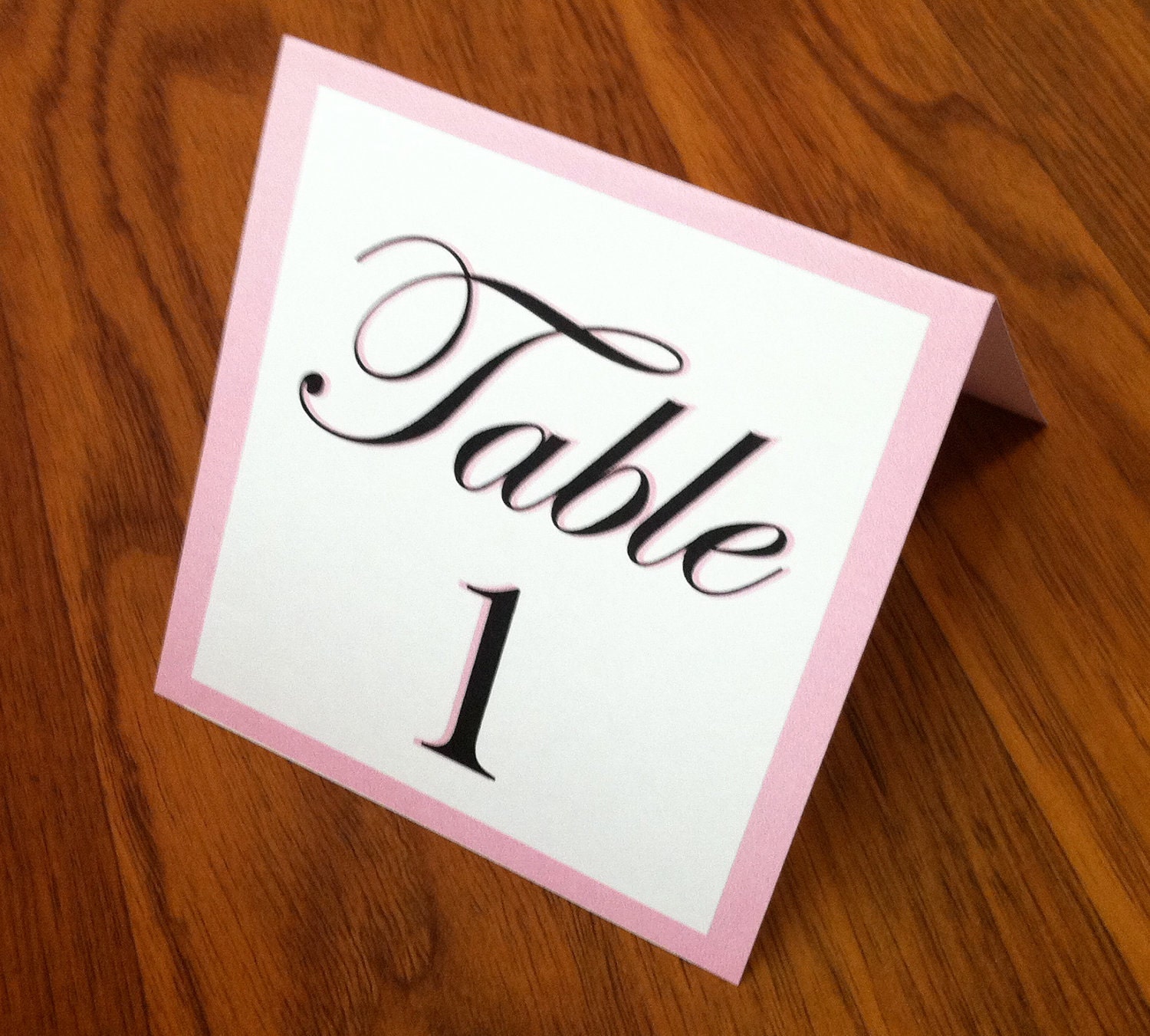 Table Number Cards